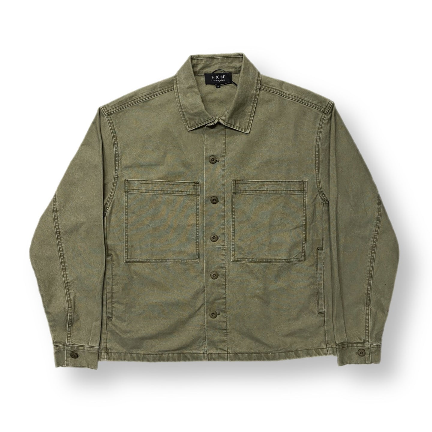 VINTAGE WASH MILITARY SHIRT - OLIVE