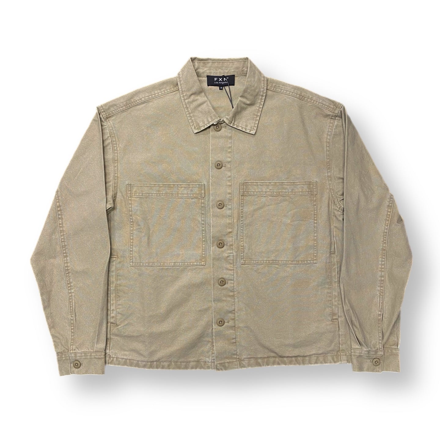 VINTAGE WASH MILITARY SHIRT - BEIGE