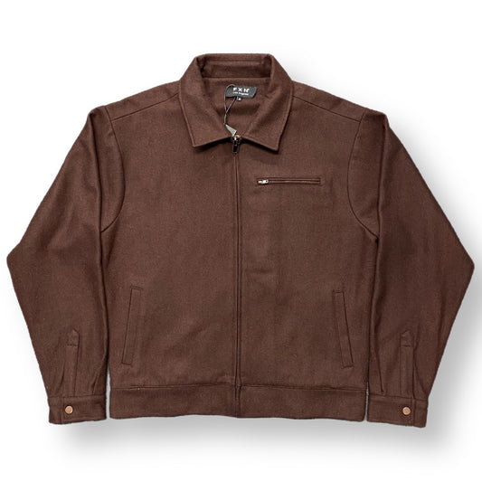 WOOL WORK JACKET - BROWN