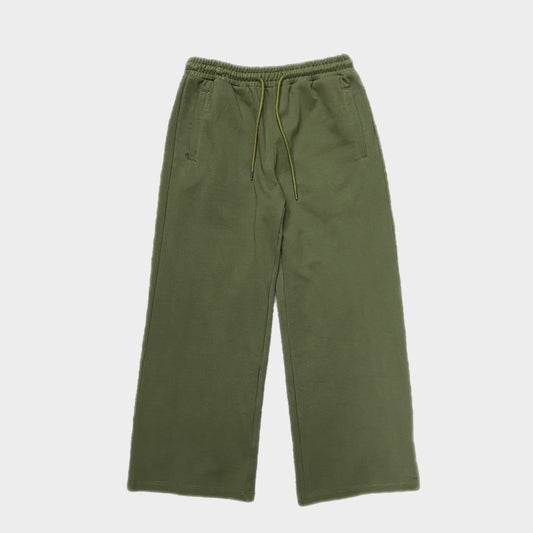 SUPER WIDE BAGGY SWEATPANT - OLIVE (MATCHES METAL ZIP CROP HOODIE)