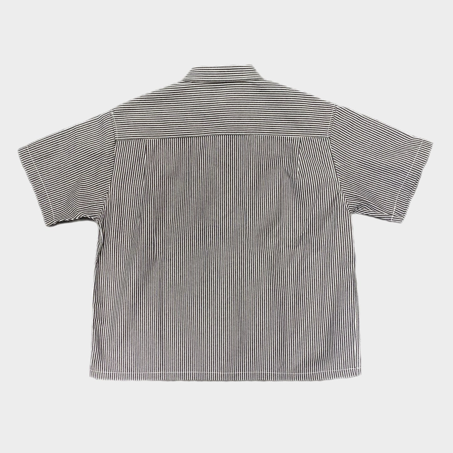 CROPPED HICKORY BUTTON UP - BLACK