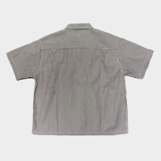 CROPPED HICKORY BUTTON UP - BLACK