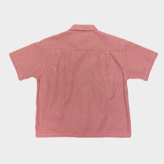 CROPPED HICKORY BUTTON UP - RED