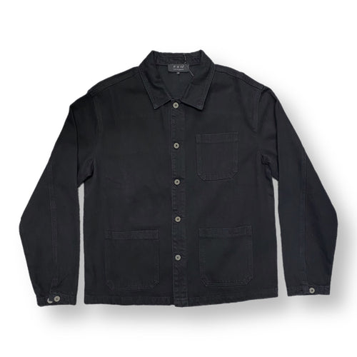 DENIM CHORE COAT - BLACK