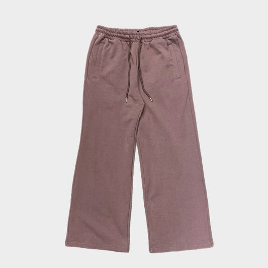 SUPER WIDE BAGGY SWEATPANT - BROWN (MATCHES METAL ZIP CROP HOODIE)