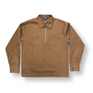 SOLID LONG SLEEVE WORK SHIRT - BROWN