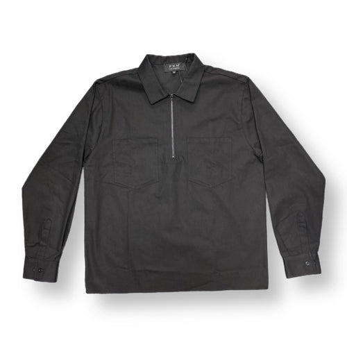 SOLID LONG SLEEVE WORK SHIRT - BLACK