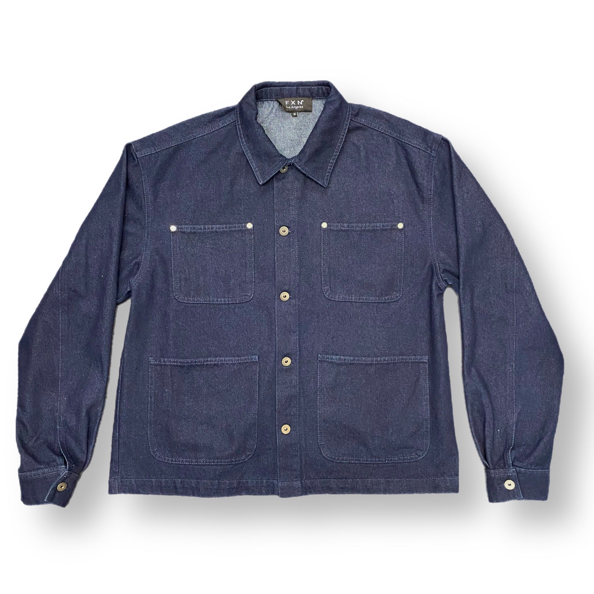 4 POCKET DENIM JACKET - DARK DENIM – FXN menswear