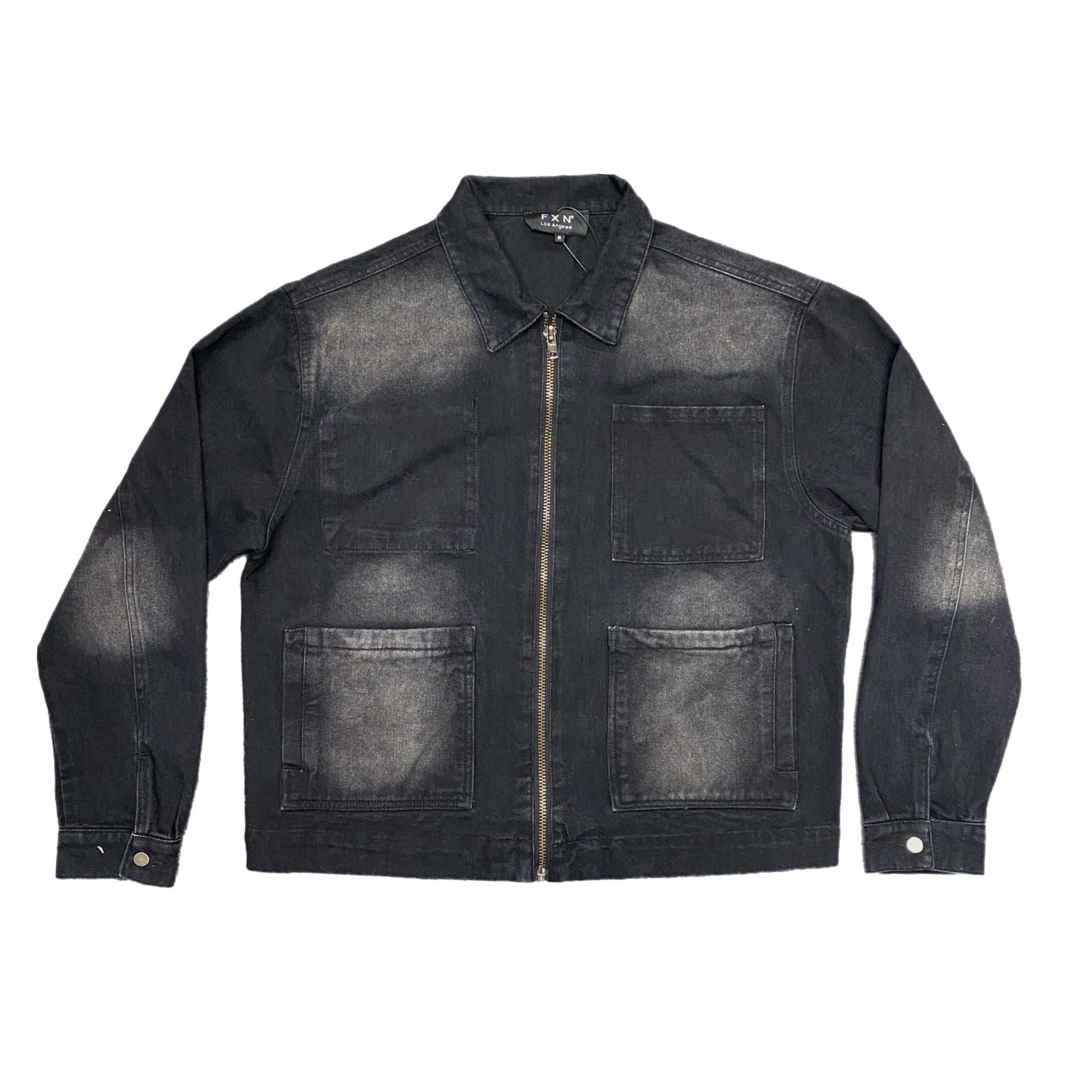 SUNFADE DENIM JACKET - BLACK – FXN menswear