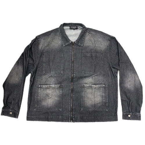 SUNFADE DENIM JACKET - DENIM BLACK