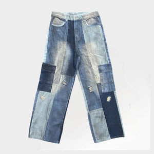 DIRTY PATCHWORK DENIM - BLUE