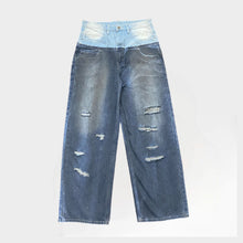 Load image into Gallery viewer, 2 LAYER PANTS - DARK DENIM/LIGHT BLUE