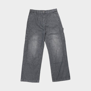 PINSTRIPE CARPENTER PANTS - DENIM BLACK