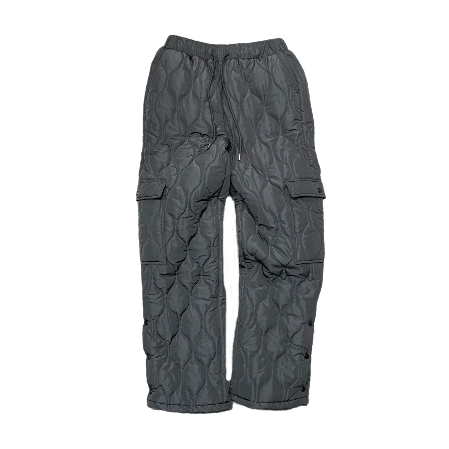 QUILTED CARGO PANTS - BLACK