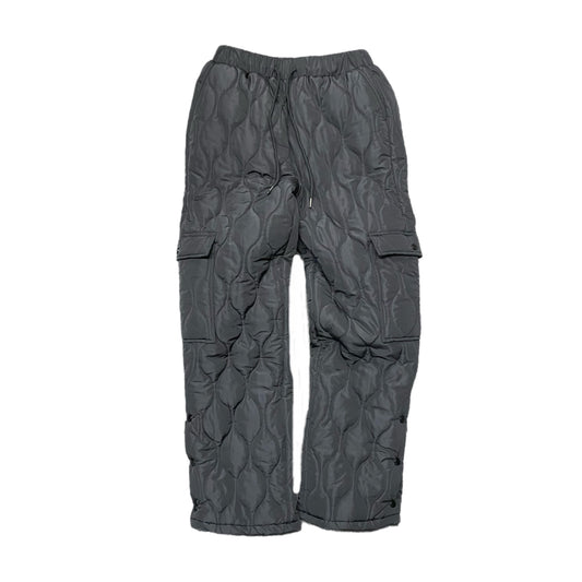 QUILTED CARGO PANTS - BLACK