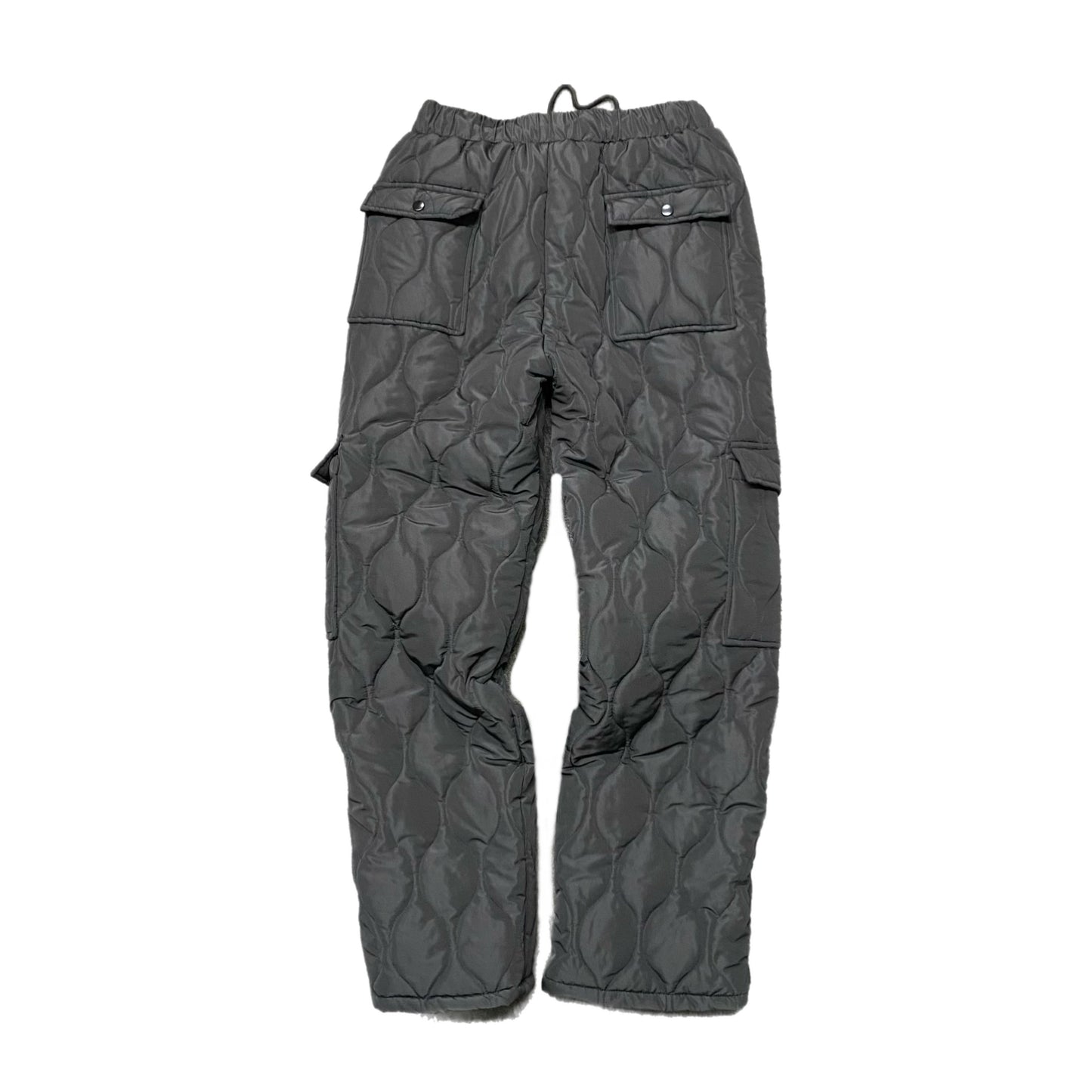 QUILTED CARGO PANTS - BLACK