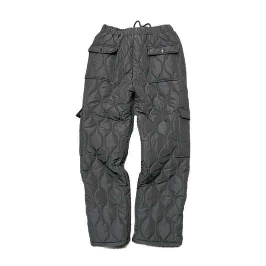 QUILTED CARGO PANTS - BLACK
