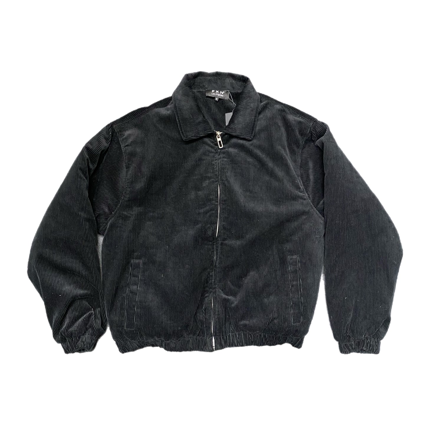 CORDUROY ZIP JACKET - BLACK