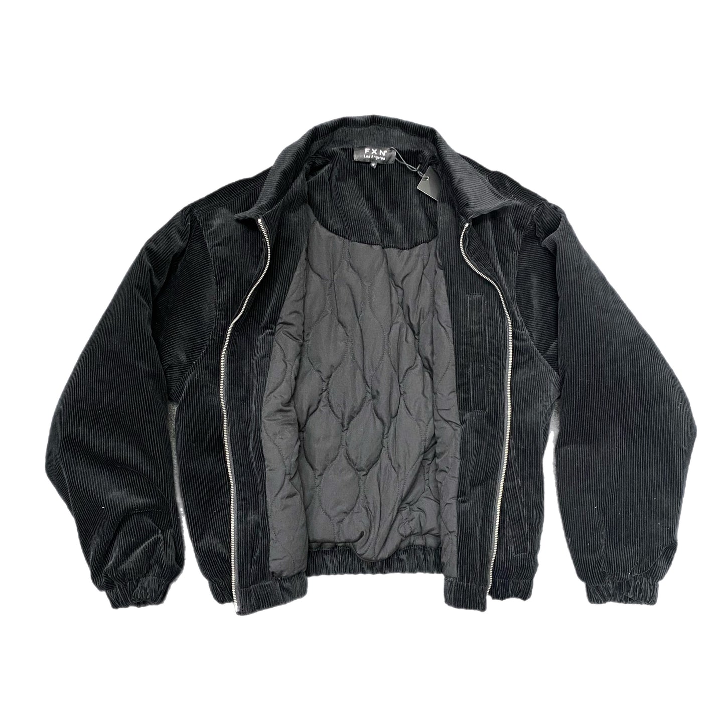 CORDUROY ZIP JACKET - BLACK