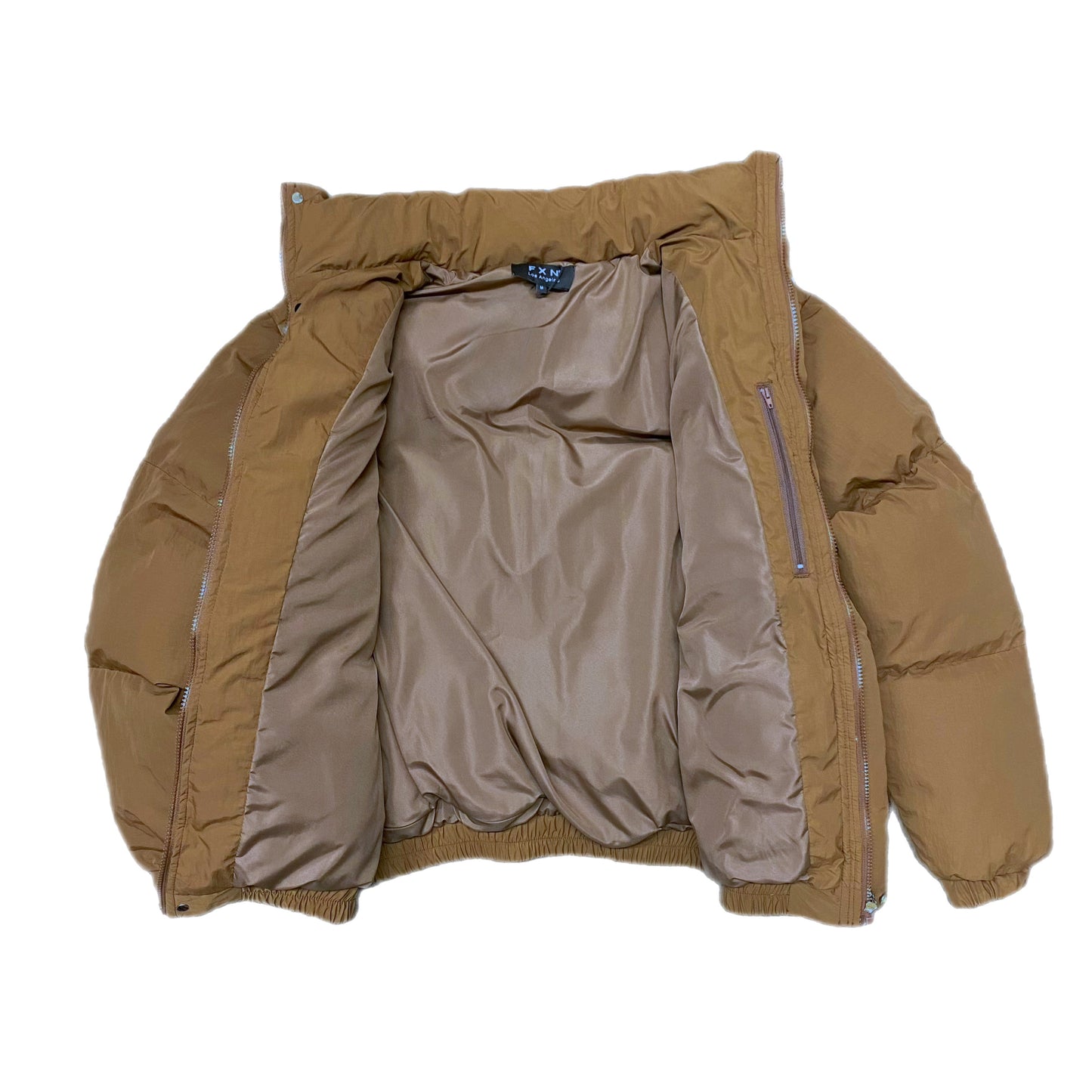 NYLON PUFFER JACKET - BROWN