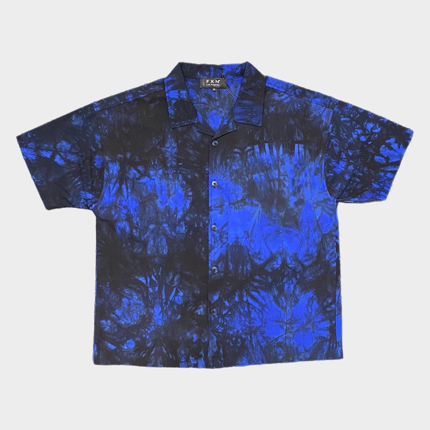 TIE DYE BOWLING SHIRT  - BLUE