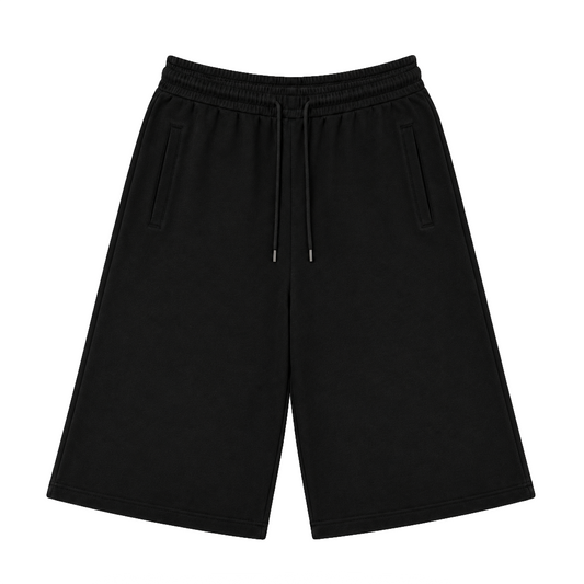 EXTRA BAGGY FRENCH TERRY SHORTS - BLACK