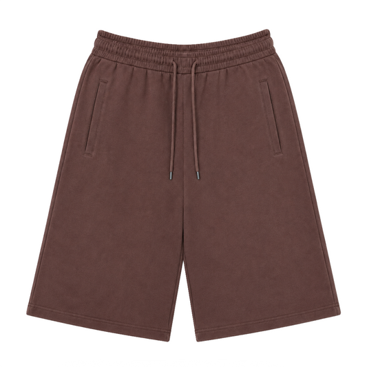 EXTRA BAGGY FRENCH TERRY SHORTS - BROWN