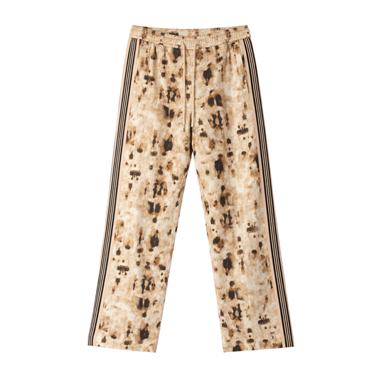 CHEETAH DENIM TRACK PANT - BEIGE