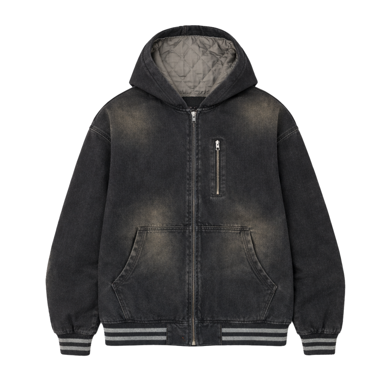 DIRTY DENIM QUILTED JACKET
