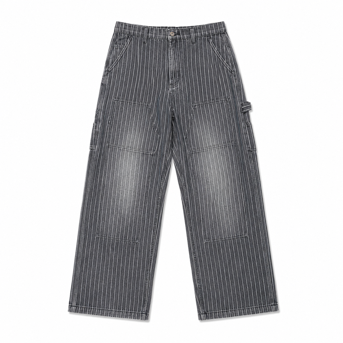 WASHED PINSTRIPE CARPENTER PANTS