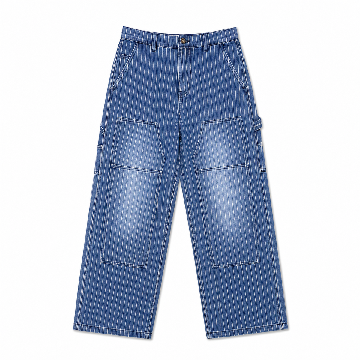 WASHED PINSTRIPE CARPENTER PANTS