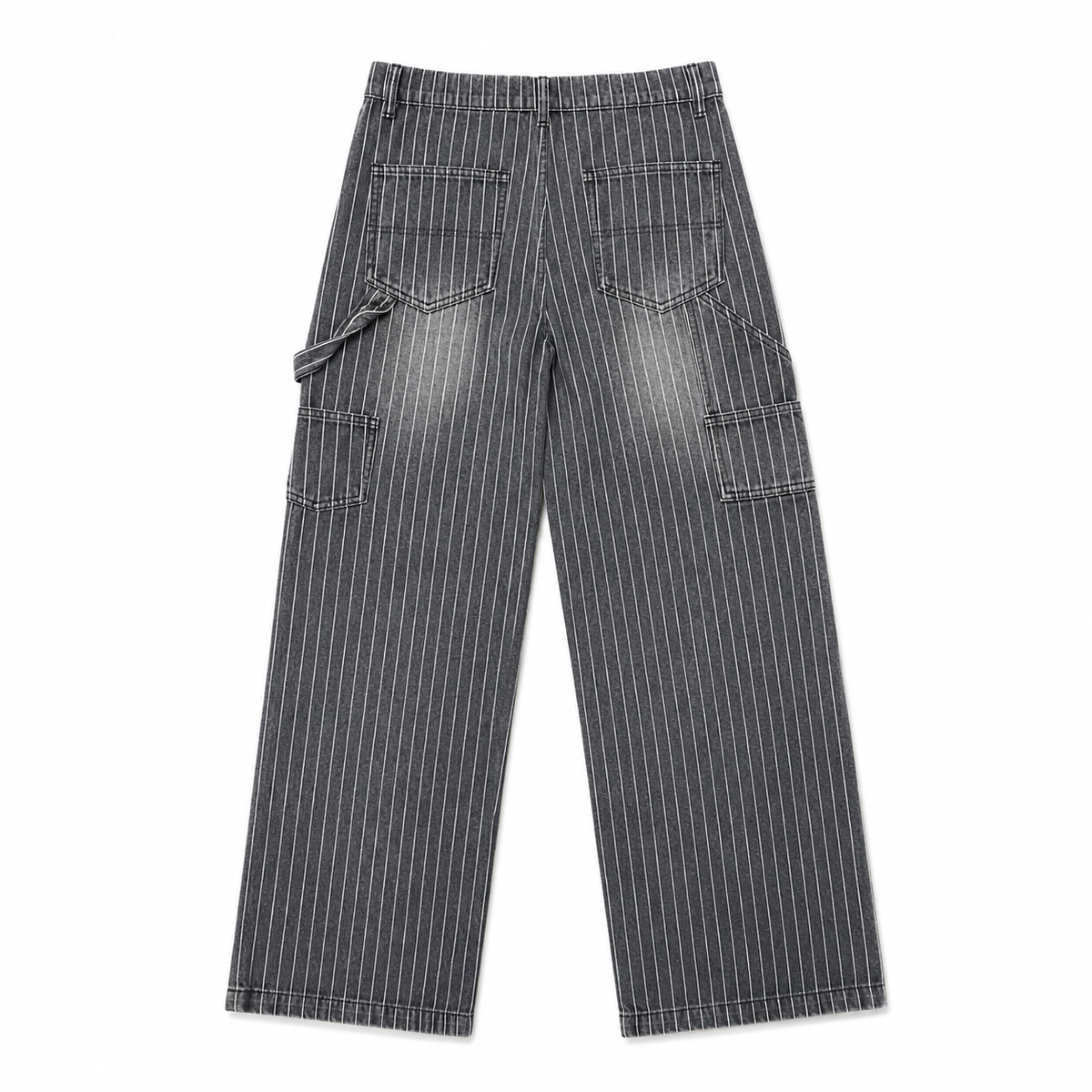WASHED PINSTRIPE CARPENTER PANTS