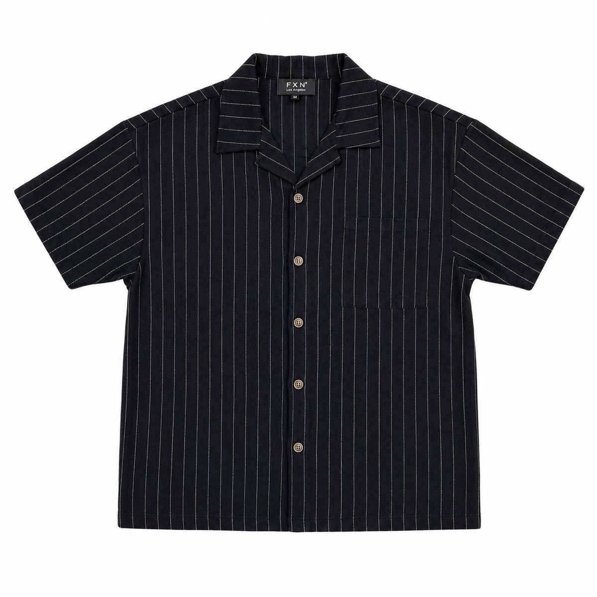 PINSTRIPE LINEN SHORT SLEEVE SHIRT