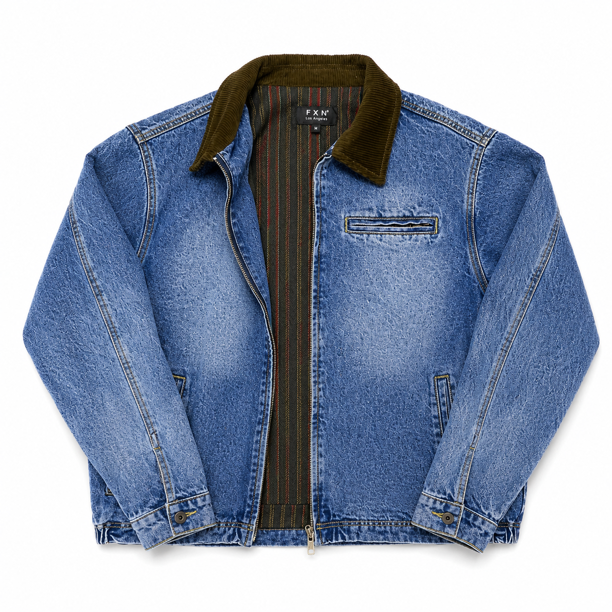 CORDUROY COLLAR DENIM JACKET WOOL LINING
