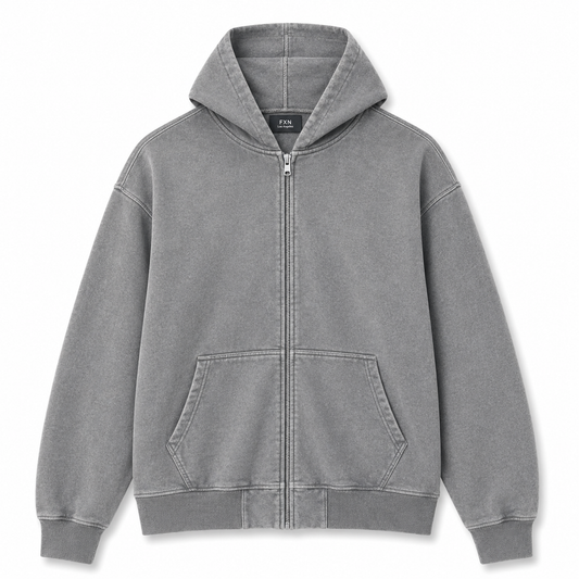 VINTAGE WASH ZIP HOODIE