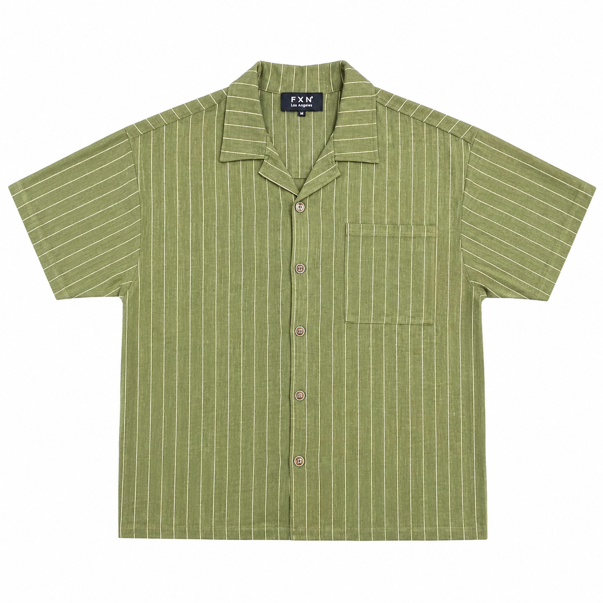 PINSTRIPE LINEN SHORT SLEEVE SHIRT