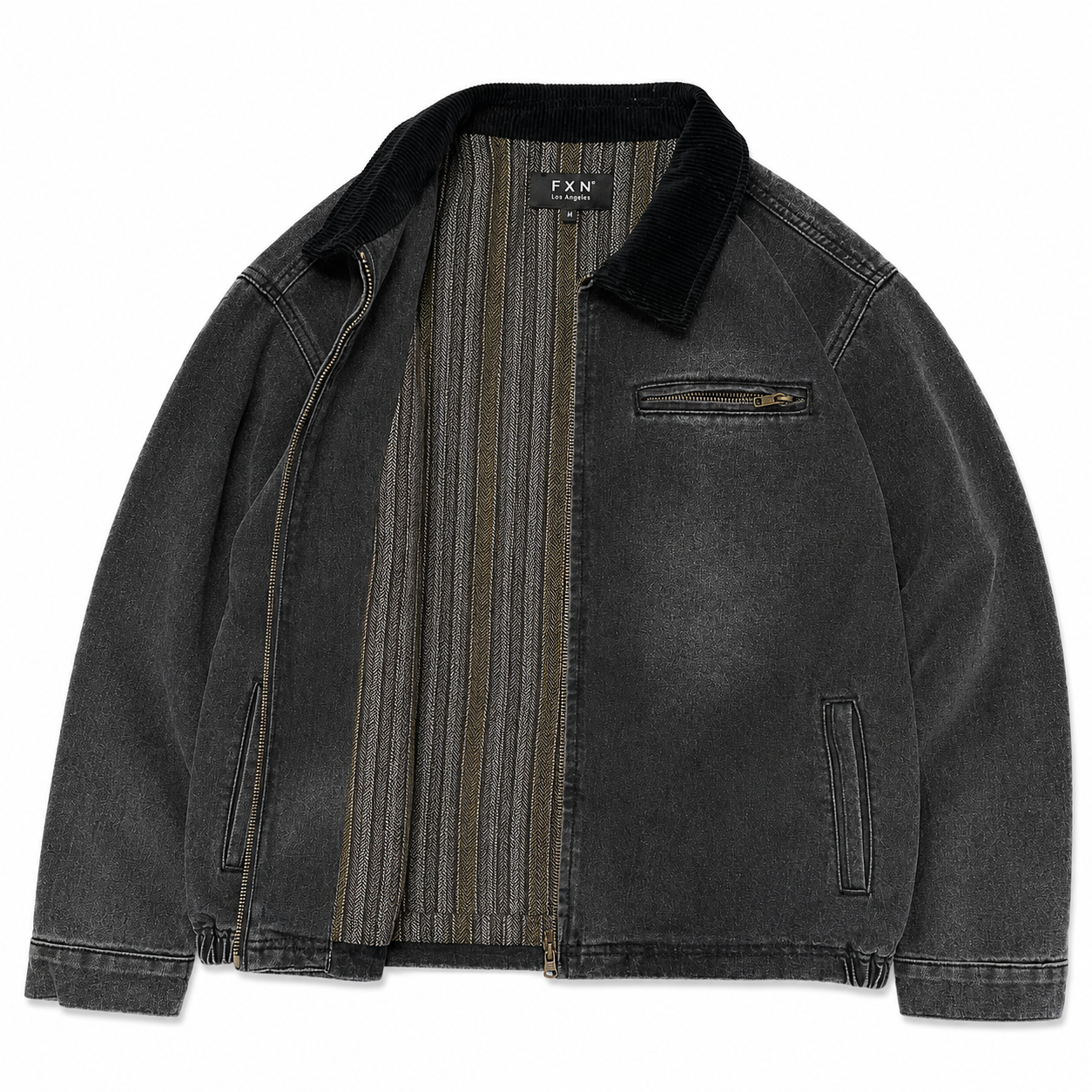 CORDUROY COLLAR DENIM JACKET WOOL LINING