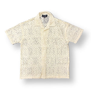 LACE SHORT SLEEVE SHIRT - IVORY