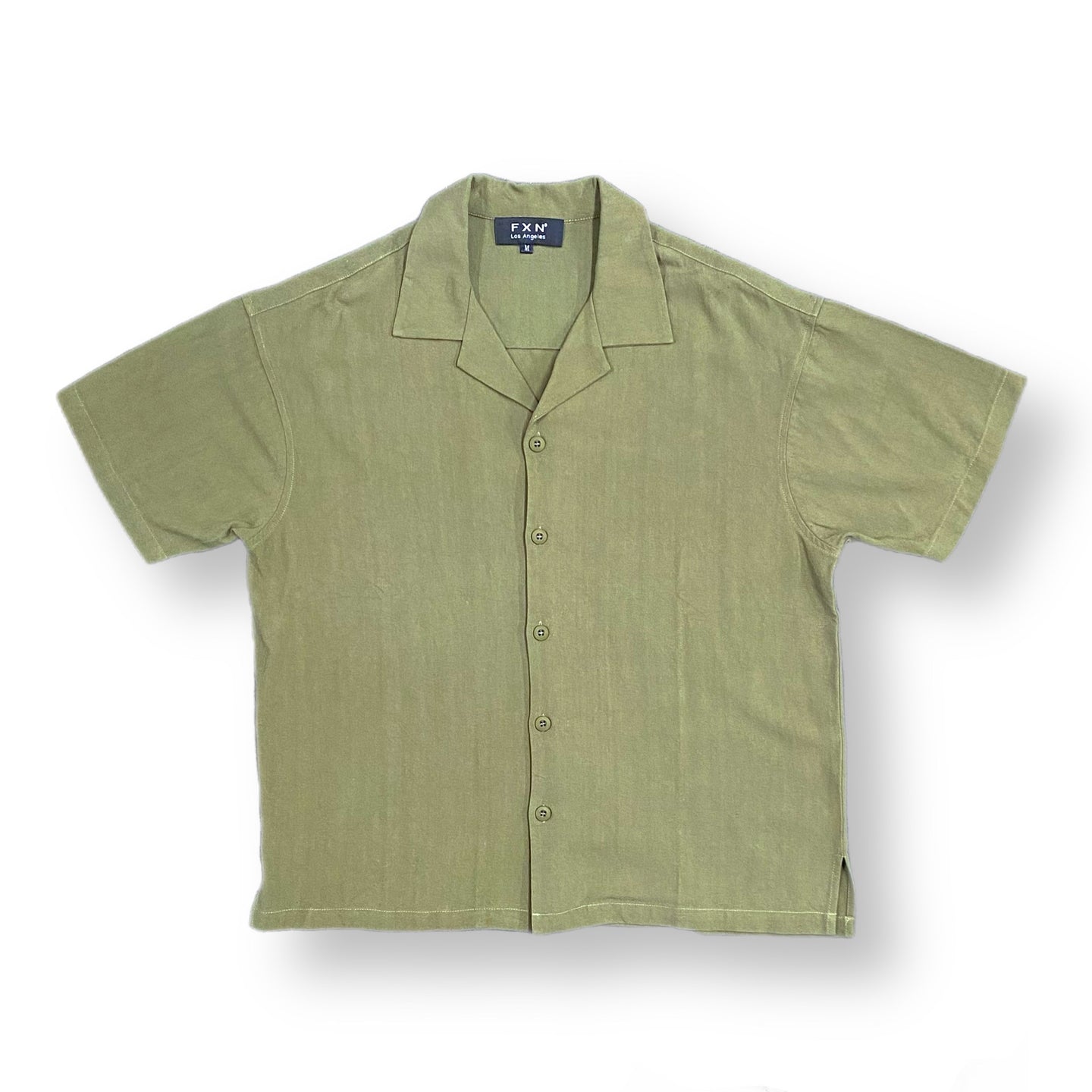 LINEN SHORT SLEEVE SHIRT - OLIVE