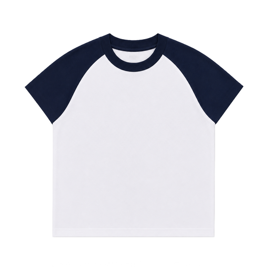 RAGLAN CROP MUSCLE TEE - NAVY