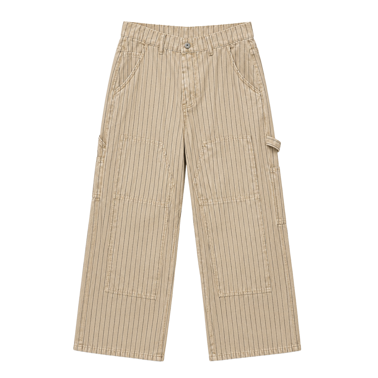 PINSTRIPE VINTAGE WORK PANT - BEIGE