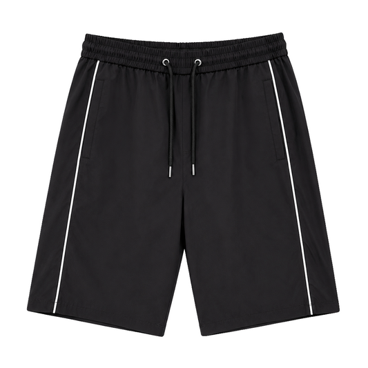 EXTRA BAGGY STURDY TRACK SHORTS - BLACK