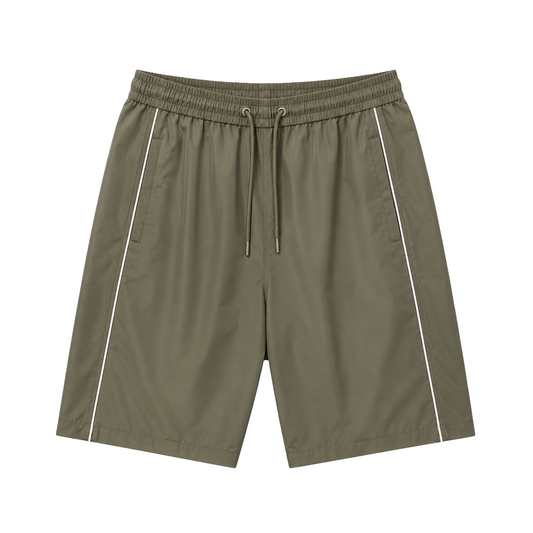 EXTRA BAGGY STURDY TRACK SHORTS - OLIVE