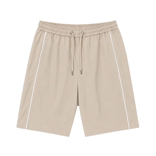 EXTRA BAGGY STURDY TRACK SHORTS - BEIGE