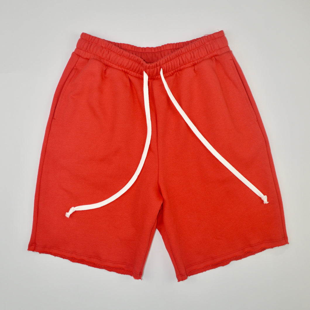 RED FRENCH TERRY SHORTS