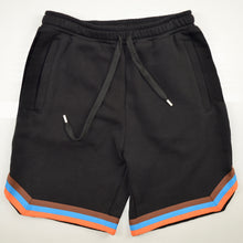 Load image into Gallery viewer, BLACK FRENCH TERRY STRIPE SHORTS
