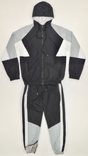Load image into Gallery viewer, BLACK GRAY &amp; WHITE WINDBREAKER JOGGERS