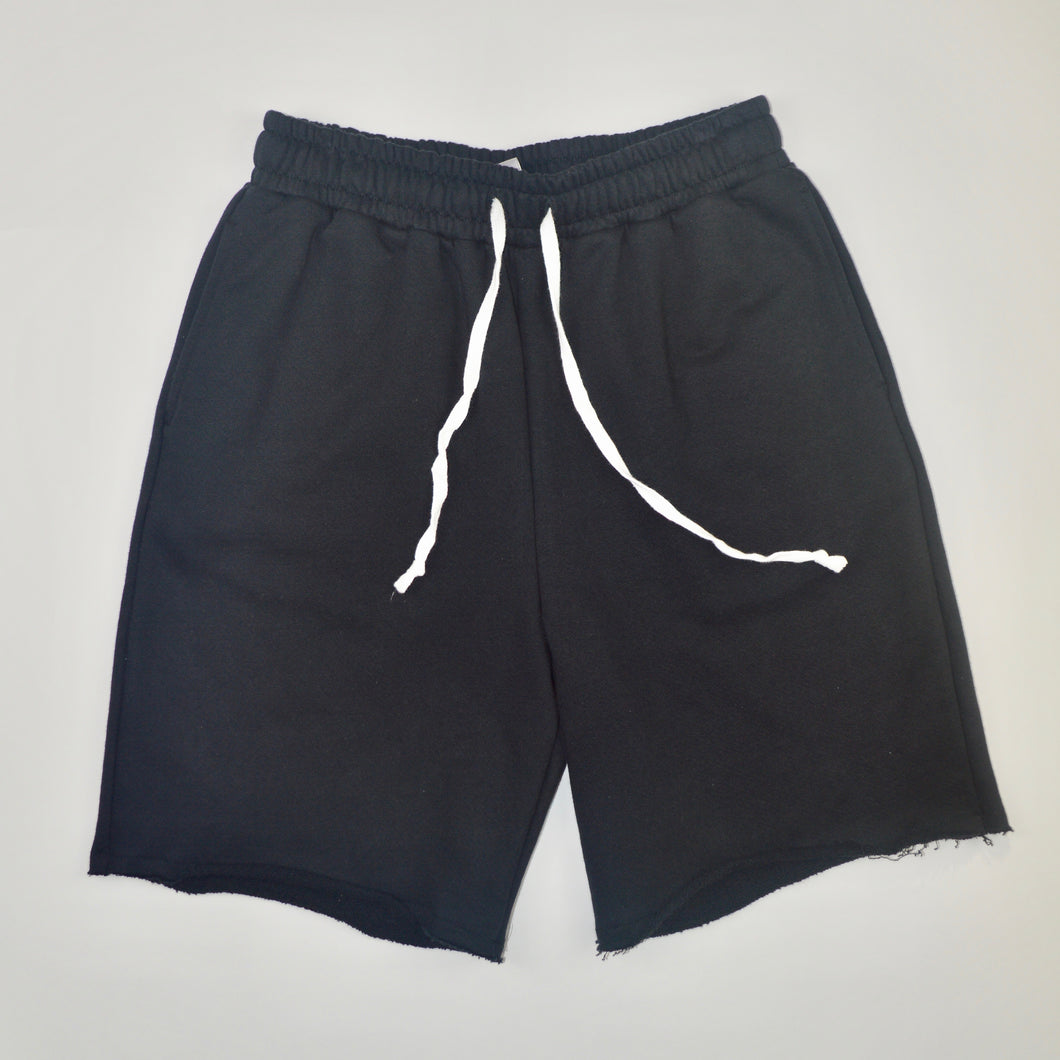 BLACK FRENCH TERRY SHORTS