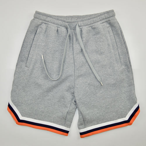 GRAY FRENCH TERRY STRIPE SHORTS