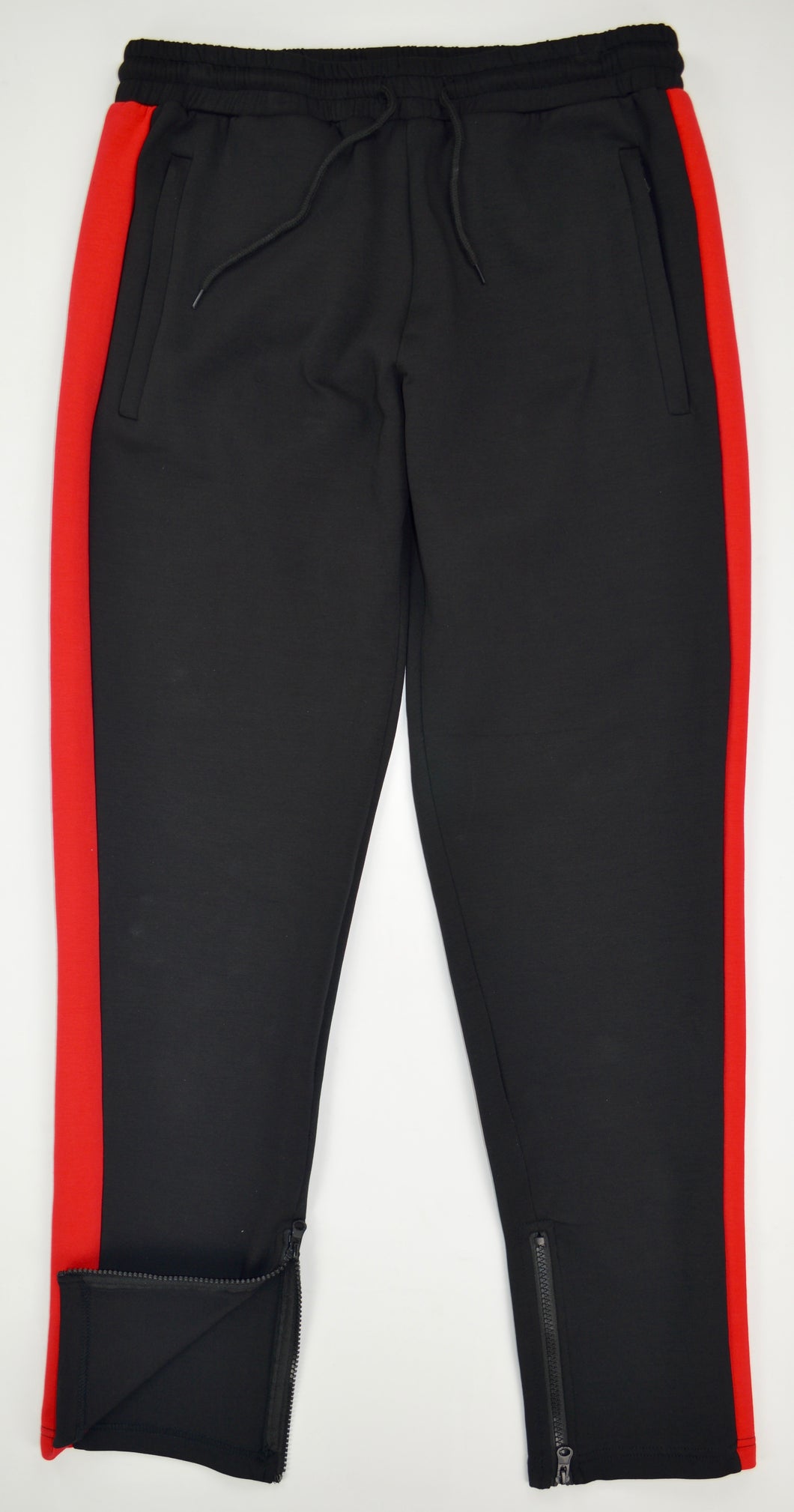 RED & BLACK COLORBLOCK JOGGERS